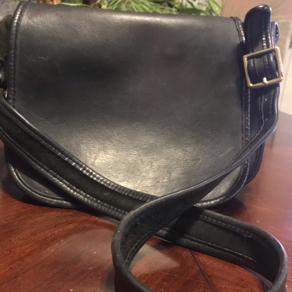 Coach Vintage Flap Shoulder Bag Black